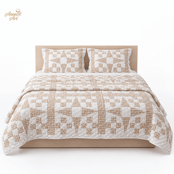 RD#003 - Beige / cream comforter with pillows