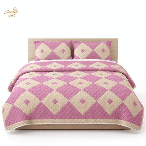 RD#004 - Lilac / cream comforter with pillows